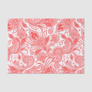 Red Vintag Paisley Pattern Seidenpapier