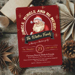 Red Vintag Santa Claus Candy Cane Weihnachts-Party Folieneinladung<br><div class="desc">Mit dieser einzigartigen und leicht Retro Foil Red Vintag Santa Claus Candy Cane Weihnachtszeit-Party Einladung schaffen Sie ein Gefühl der Eleganz um Ihre Feier. Mit dem festlichen, niedlichen Weihnachtsmann, den modernen Schneeflocken und einem Bonbonrahmen werden Ihre Gäste in kürzester Zeit zum Nordpol befördert! Die Saison, die Säle zu bedecken, ist...</div>