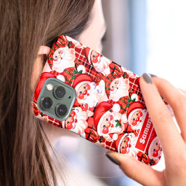 Red Vintag Santa Claus Tartan Karierte Weihnachten Case-Mate iPhone Hülle