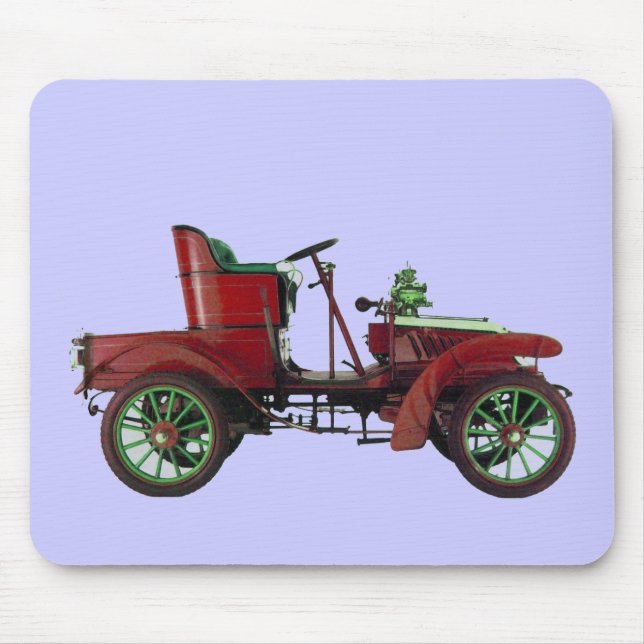 RED VINTAY CAR, CLASSIC AUTOMOTIVE Blue Mousepad (Vorne)