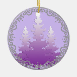Red-Violet Evergreen Weihnachtsbaum Keramik Ornament