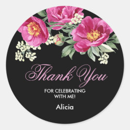 Red Violet Peony Green Black Danke Sticker