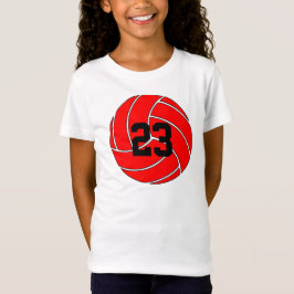 Red Volleyball Custom Player Jersey Nummer Sports T-Shirt