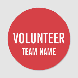 Red Volunteer Abzeichen mit benutzerdefinierten Te Namensschild