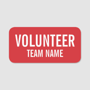 Red Volunteer Abzeichen mit benutzerdefinierten Te Namensschild