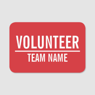 Red Volunteer Abzeichen mit benutzerdefinierten Te Namensschild