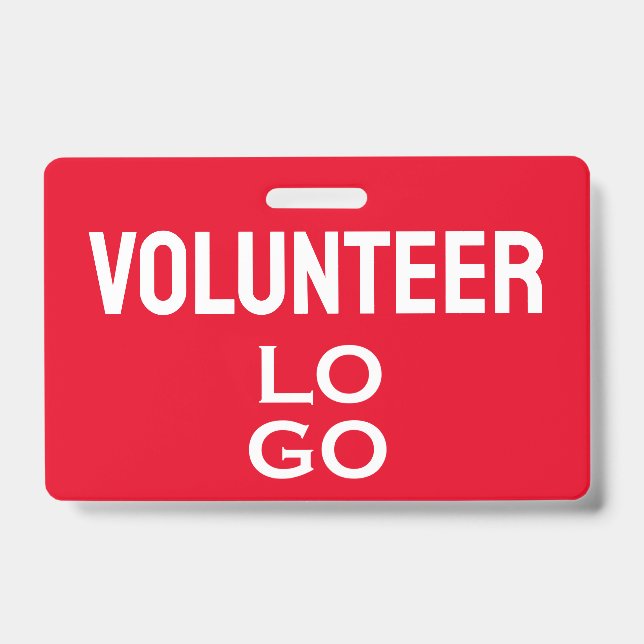 Red Volunteer mit benutzerdefinierter Logo-ID Ausweis (Vorderseite)