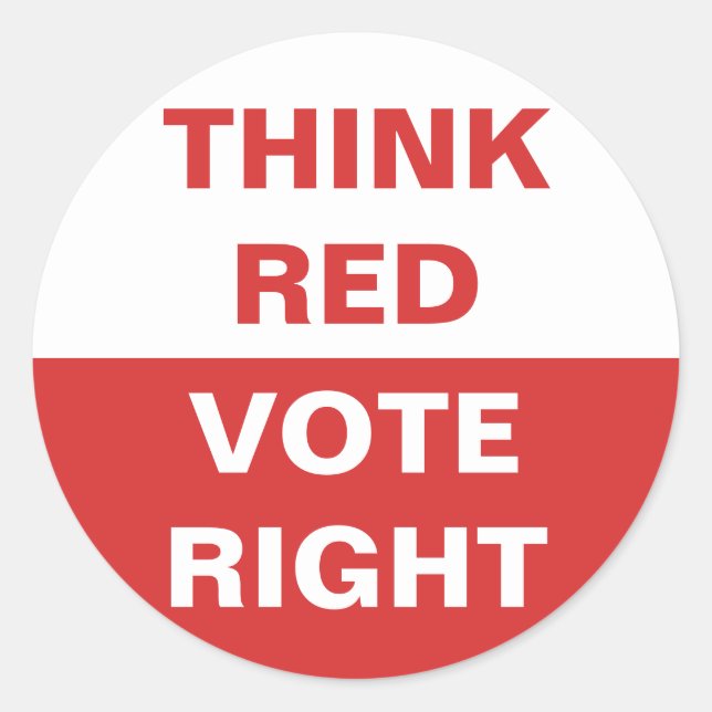Red Vote richtig denken Runder Aufkleber (Vorderseite)