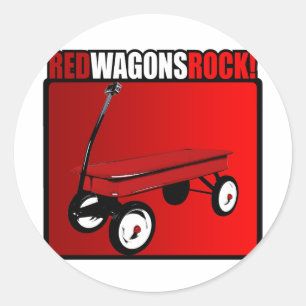 Red Wagons Rock! Runder Aufkleber