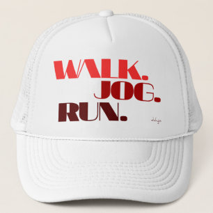 RED WALK JOG RUN (Schriftart CHUNKY) Truckerkappe