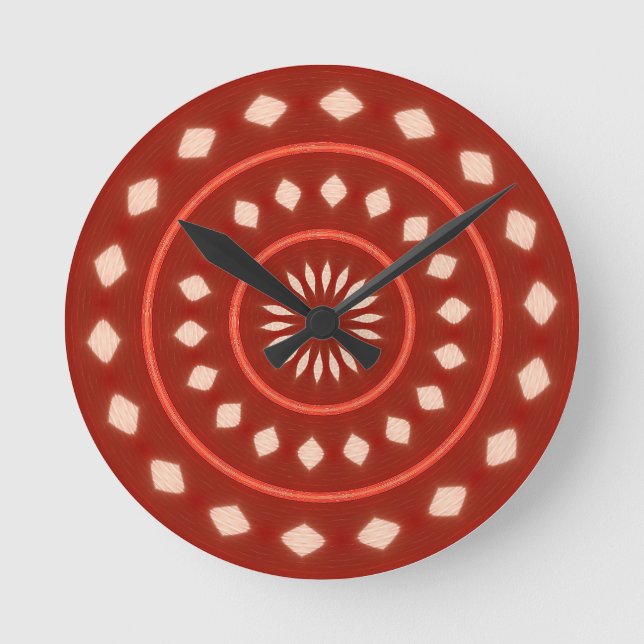 Red Wall Clock Runde Wanduhr (Vorderseite)
