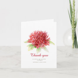 Red Waratah Blume Art Hochzeit danke