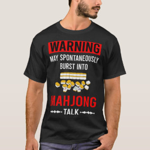 Red Warning Mahjong Majong Mah Jong Mah Jongg T-Shirt