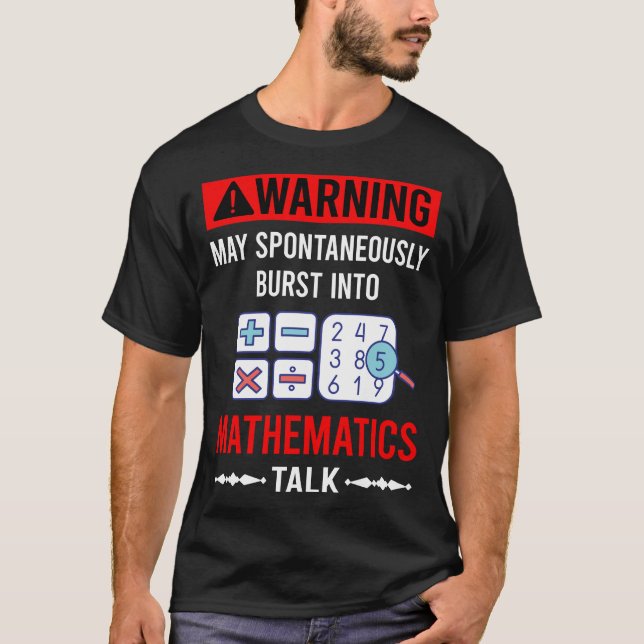 Red Warning Mathematik Math Math T-Shirt (Vorderseite)