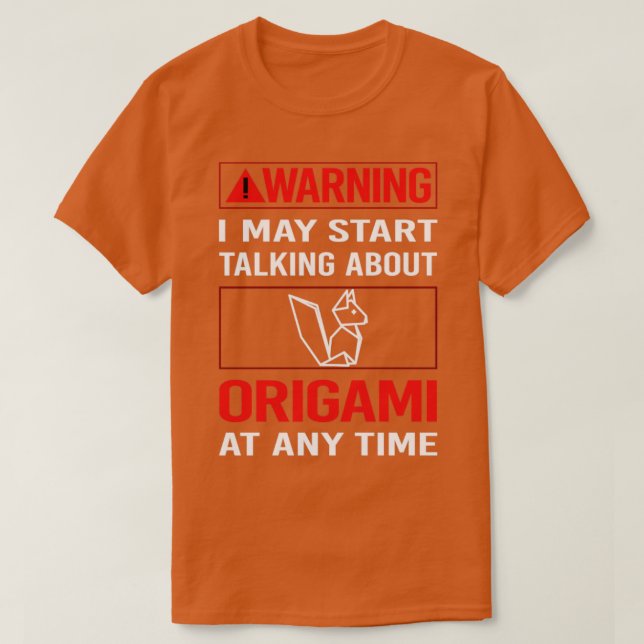 Red Warning Origami T-Shirt (Design vorne)