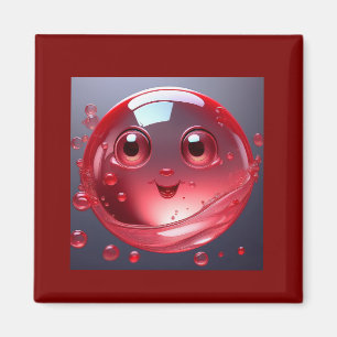 Red Water Bubble Emoji Magnet