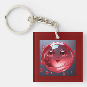 Red Water Bubble Emoji Schlüsselanhänger