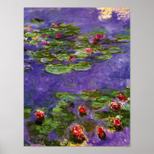 Red Water Lilies Claude Monet Kunstgewerbe Poster