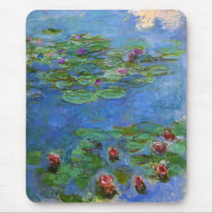 Red Water Lilies, Claude Monet Mousepad