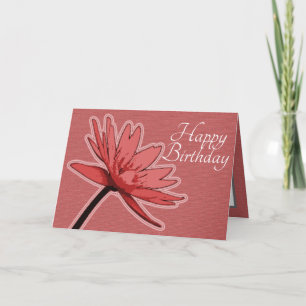 Red Water Lily Farbe Hübsche Blume Happy Birthday Karte