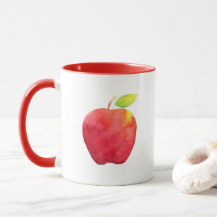 Red Watercolor Apple Tasse