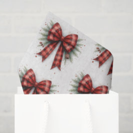 Red Watercolor Christmas Bow Seidenpapier