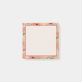 Red Watercolor Daisy Field Vintag Post-it Klebezettel