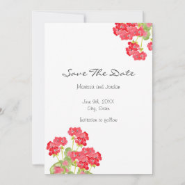 Red Watercolor Geranias 2 Save The Date