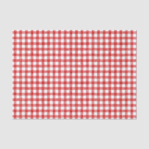 Red Watercolor Gingham Tissue Paper Seidenpapier