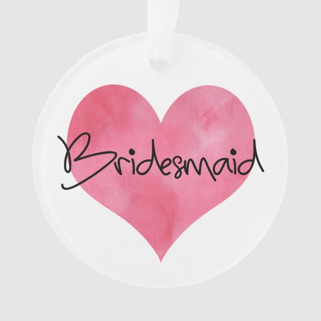 Red Watercolor Heart Bridesmaid  Ornament (Vorderseite)