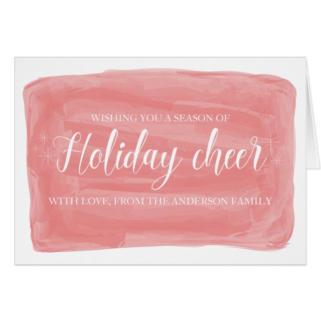 Red Watercolor Holiday Cheer (Vorderseite (Horizontal))