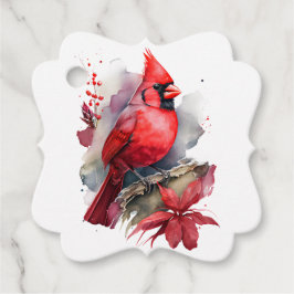 Red Watercolor Kardinal Geschenkanhänger