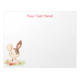 Red Watercolor Little Bunny Notizblock