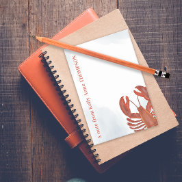 Red Watercolor Lobster Personalized Post-it Klebezettel