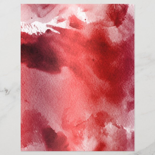 Red watercolor stains soft pastel scrapbook paper (Vorderseite)