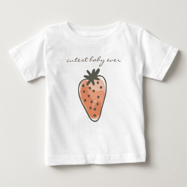 RED WATERCOLOR STRAWBERRIES niedliches Baby aller  Baby T-shirt (Vorderseite)