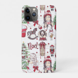 Red Watercolor Weihnachten Musiknoten Case-Mate iPhone Hülle