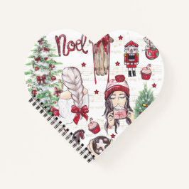 Red Watercolor Weihnachtselemente Notizbuch