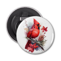 Red Watercolor Winter Kardinal