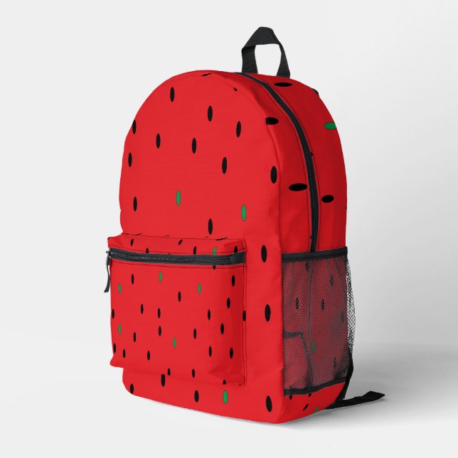 Red Watermelon Background Bedruckter Rucksack (Rückseitige Ecke Rechts)
