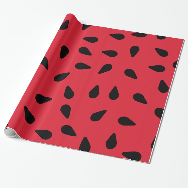 Red Watermelon Seeds Wrapping Paper Geschenkpapier (Ungerollt)
