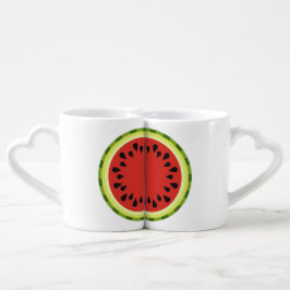 Red Watermelon Slice für Ihn und ihre Paare Mug Liebestassen