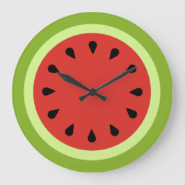 Red Watermelon Slice Wall Clock Große Wanduhr