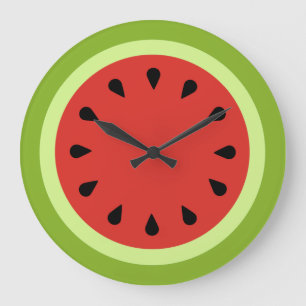 Red Watermelon Slice Wall Clock Große Wanduhr