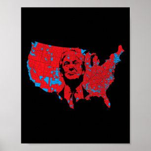 Red Wave Map der USA im Trump-Präsidenten von 2024 Poster