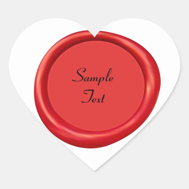 Red Wax Siegel Herz-Aufkleber (Vorderseite)