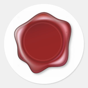 Red Wax Siegel Runder Aufkleber