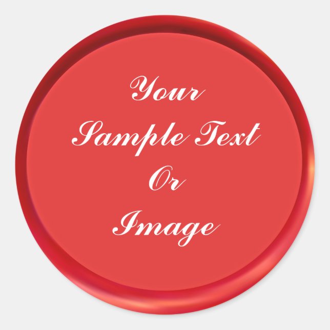 Red Wax Siegel Runder Aufkleber (Vorderseite)