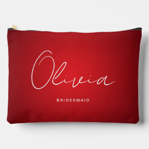 Red Wedding Bridesmaid Custom Accessory Pouch Zubehörtasche