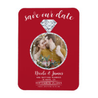Red Wedding Ring Bling Foto Save the Date